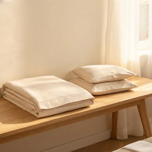 Signature sheet set folded with pillowcases