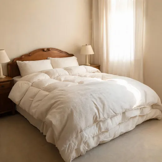 Duvet cover layered over a comforter